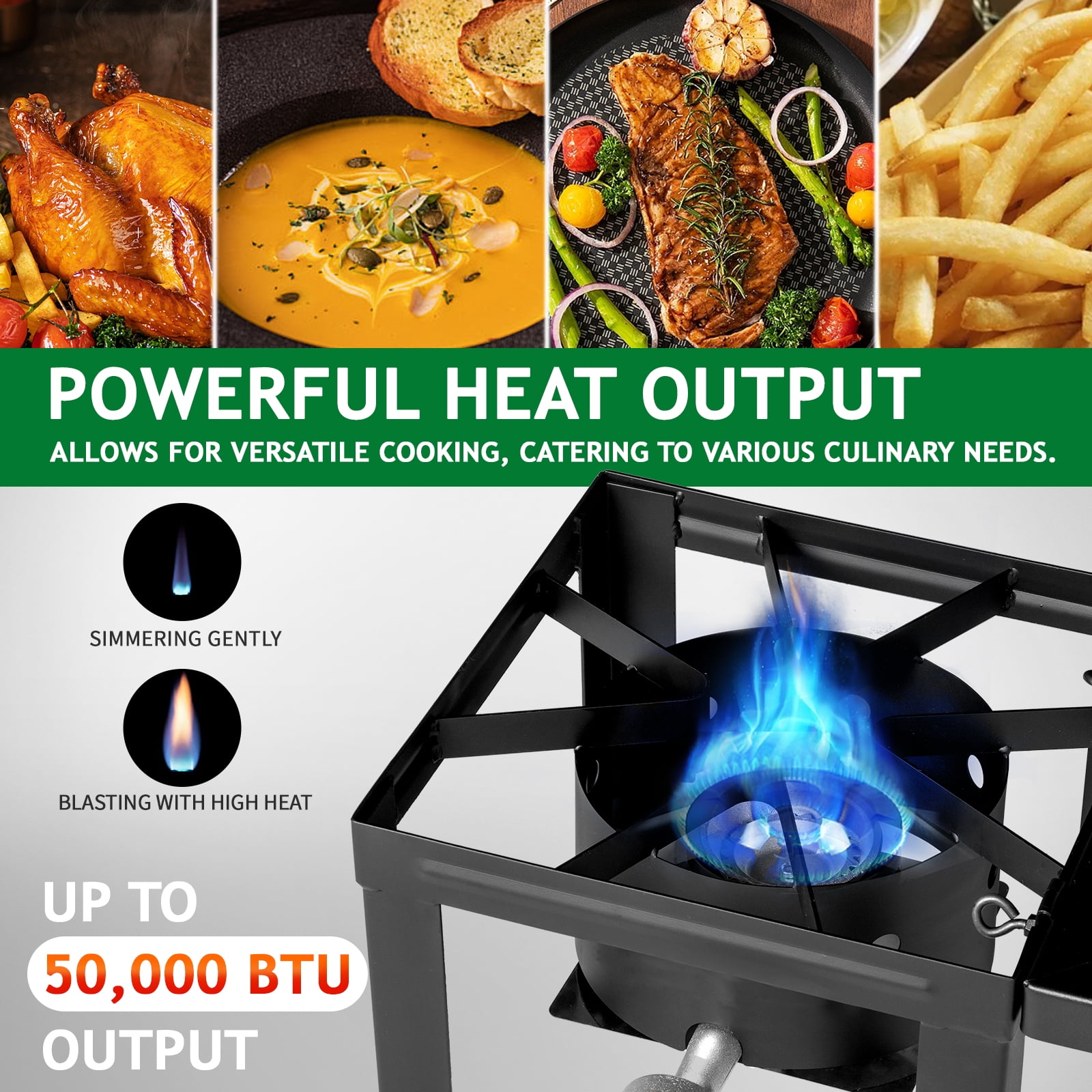 Ktaxon Propane Stove 50000 BTU Cooker Outdoor Camping Picnic Stove Stand BBQ Grill