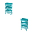 thumbnail image 2 of Vogacara carro de almacenamiento en rack decorativo simulado carros de tres capas encantadores juguetes para juego de imitación para niños Azul 2piezas, 2 of 6