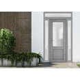 thumbnail image 3 of Front Exterior Prehung Metal-Plastic Door Frosted Glass / Manux 8422 Grey Ash / 2 Side and Top Window / Office Commercial and Residential Doors Entrance Patio Garage 60" x 94" Right-hand Inswing, 3 of 6
