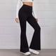 thumbnail image 4 of Pantalones Acampanados de Yoga Deportivos de Color Sólido Con Cintura Elástica Y Cintura Alta Para Mujer Odeerbi ODB-6, 4 of 9