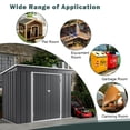 thumbnail image 2 of ENYOPRO 8' x 4' Outdoor Storage Shed, Galvanized Metal Garden Tool Shed with Lockable Double Doors, Sloped Roof & Vent for Bikes, Lawn Mower & Garden Tools, Gray, 2 of 7