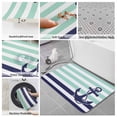 thumbnail image 6 of Anchor Aqua Bath Mat 3 Piece Bathroom Rug Set, Modern Navy Blue White Striped Nautical Non Slip Bath Rug Contour Mat and Toilet Lid Cover, Absorbent Shower Mats Soft Bath Rugs and Mats Sets, 6 of 8