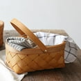 thumbnail image 2 of Cesta de ratán de estilo retro , organizador de artículos diversos, contenedor de almacenamiento tejido para interiores y exteriores, , 29cmx21cmx12.5cm Gloria Cesta de almacenamiento, 2 of 9