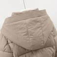 thumbnail image 3 of Women Winter Coat Short Puffer Jacket with Belt Hooded Warm Quilted Parka Zip Up Outerwear Thick Fashion Overcoat, 3 of 7