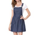 thumbnail image 5 of DARING DIVA Polka Dots Pattern Suspender Mini Overall Dress Skirt M Dark Blue-Dots, 5 of 7