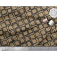 thumbnail image 2 of Soimoi Brown Poly Georgette Fabric Diamond Geometric Print Fabric by the Yard 42 Inch Wide, 2 of 3