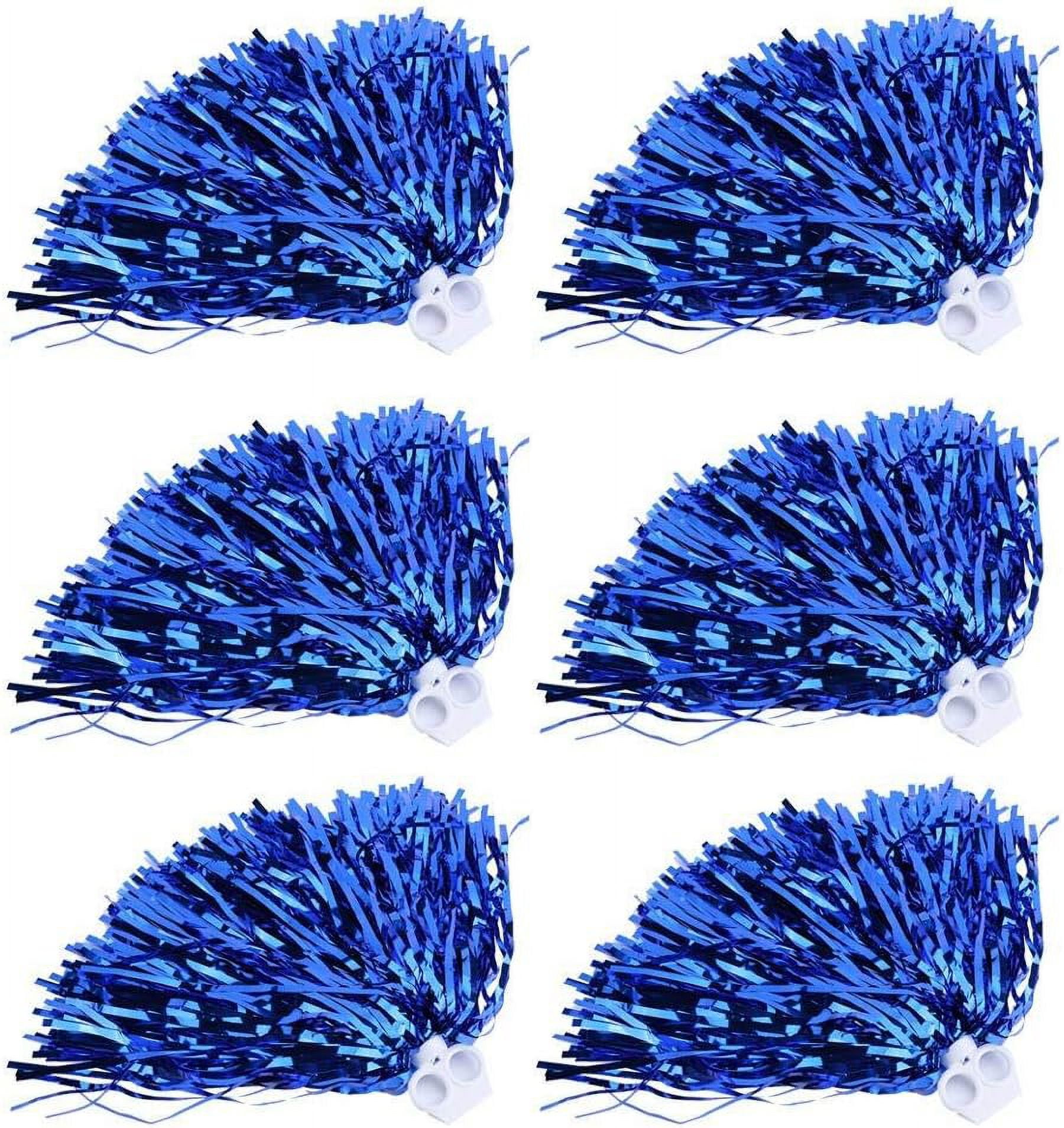 LINLIN Cheerleading Pom Poms, 6 Pack Cheerleader Cheering Squad Pompoms with Handle for Team Spirit Sports Party Dance Cheering Kids Adults