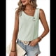 thumbnail image 1 of Blusa Informal Sin Mangas con Cuello en V Asimétrico y Estampado A Rayas para Mujer, Blusa de Verano Verde XXL, 1 of 9