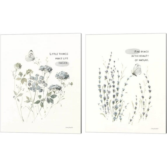 Great Art Now Au Naturel B by Lisa Audit 2 Piece Canvas Art Set Each 12"W x 15"H