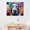 thumbnail image 2 of PIKWEEK Colorful Dog Wall Art,Graffiti Dog Canvas Print Wall Painting, with Headphone Street Pop Art,Funny Animal Picture Print Artwork for Bedroom Office Bathroom Decor 16x12in, 2 of 4