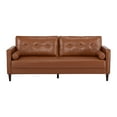thumbnail image 3 of A&D Home Anza 3-Seater Tufted Faux Leather Sofa, Cognac Brown, 3 of 8