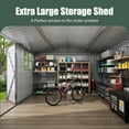 thumbnail image 3 of Aukfa 12FT x 10FT Outdoor Storage Shed, Metal Shed Storage with Window, Roof Slope Tool Shed with Door and Padlock for Backyards, Patio Lawns and Outdoor, Black, 3 of 8