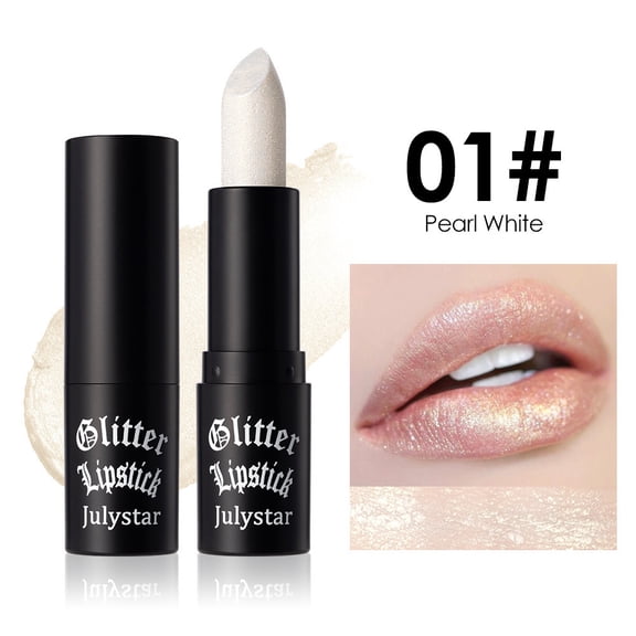Julystar Shimmer Matte Lipstick, glittery sequin lip color, waterproof and smudge-proof long-lasting lipstick, suitable for all skin tones, perfect for gothic style and Halloween party makeup