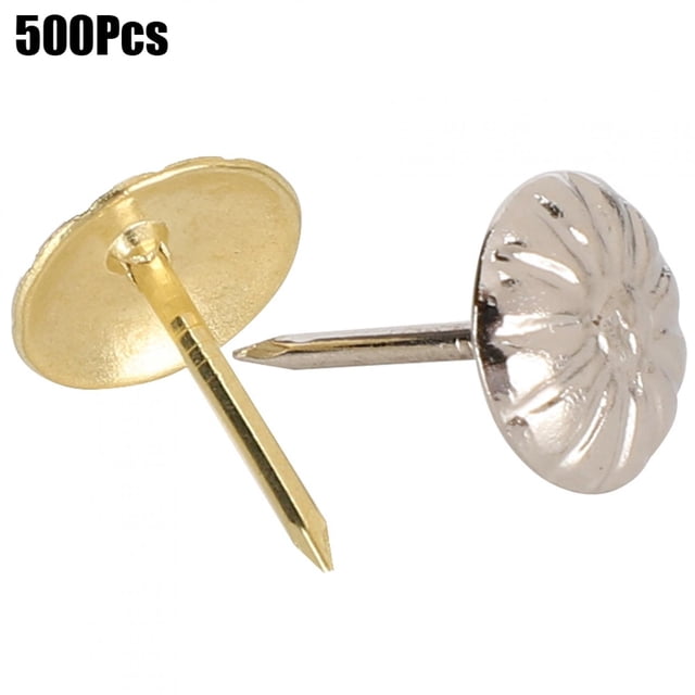 Nails, 0.4 X 0.6in Gold And Silver Long Service Life Practical StudPushpin For Sofa Decor Fixed Round Nails For DIY Production