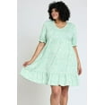 thumbnail image 2 of Spring Daisy Ruffle Trim Puff Sleeve V-Neck Mini Dress | S-3X, 2 of 16