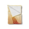 thumbnail image 2 of Safari Soft Flannel Fleece Throw Blanket, Illustration Tropic Giraffes Tallest Neck Animal Mammal in Retro Vintage Print, Cozy Plush for Indoor and Outdoor Use, 50" x 70", Orange, by Ambesonne, 2 of 5