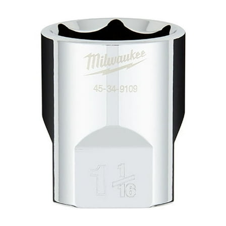 Pack of 1, Milwaukee 45-34-9109 1/2 Drive 1-1/16 Sae 6-Point Socket with Four Flat Sides