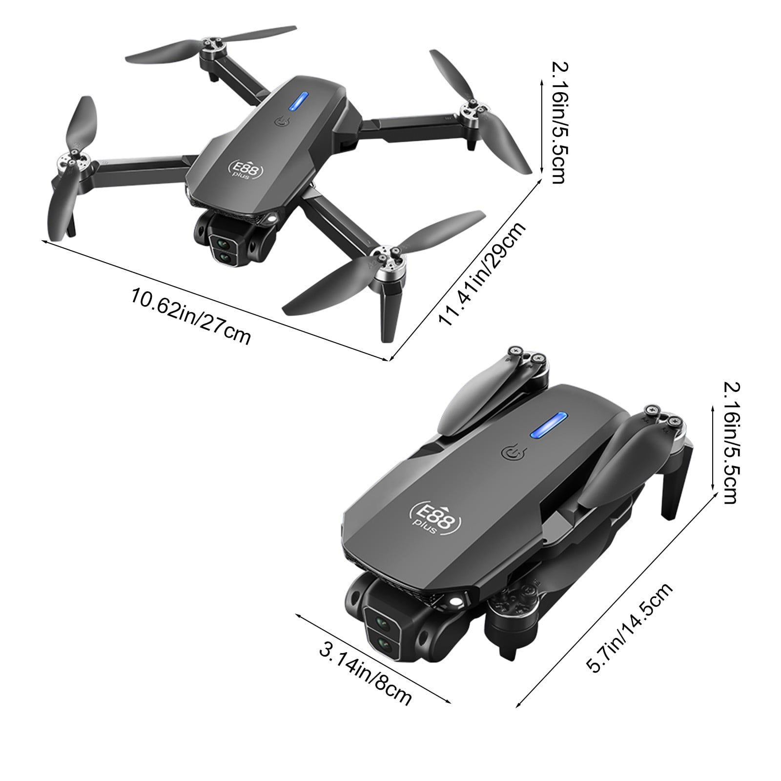 Drone with 4k Pixel High-Definition Dual Camera, Folding Body, Quadcopter with 120°Ultra Wide Angle Lens,Remote Control Toys Gifts