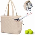 thumbnail image 2 of Tote Hand Wating Water Impermeable Ajuste 2-4 Bolso hombro la raqueta tenis (beige), 2 of 9