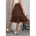 thumbnail image 5 of HOWCOME Women's Skirts - Elastic Waist Pleated A Line Skirt Dress with Pockets Dressy Casual Boho Skirt Brown, XL, 5 of 6