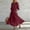Wine plus size boho maxi dress a1, variant on Uscallm Women Plus Size V Neck 3/4 Sleeve Tie Flowy Boho Maxi Dresses for Women Solid A-Line Long Casual Travel Dresses, Light Blue S