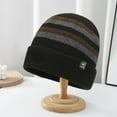 thumbnail image 3 of Fvsianol Winter Wear Knitted Hat Color blocking Knitted Hat Winter Knitted Hat Striped Color Matching Thick Elastic Warm Soft Windproof Soft slip Cold Resistant Men Outdoor Skiing, 3 of 9