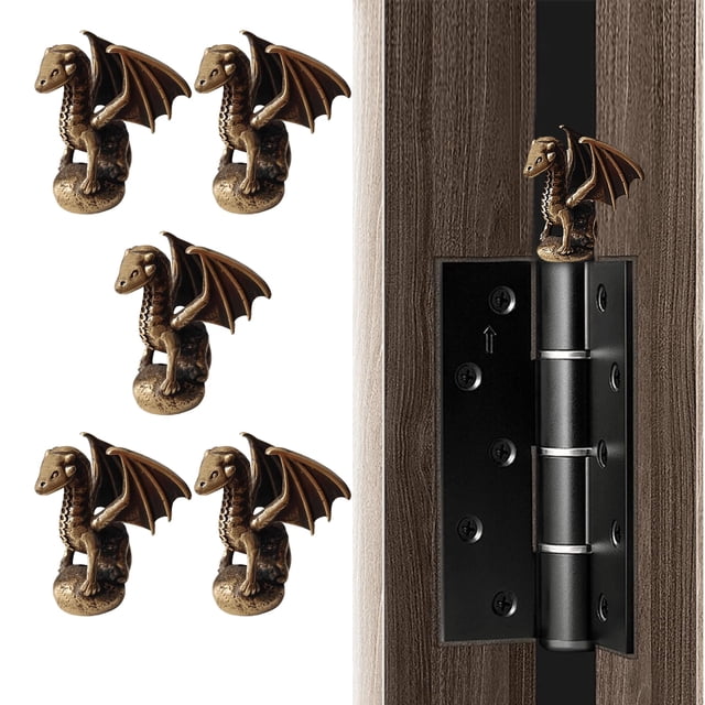 Tope decorativo para bisagra de puerta WLHYHH, dragón de bronce, set magnético