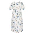 thumbnail image 4 of QJUHUNG Midi pour Femmes Été Décontracté Ample Boho Imprimé Floral Col Rond Manches Courtes Robe Froncée Longueur Genou avec Poches, 4 of 7
