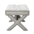 thumbnail image 4 of Inspired Home Quinn Linen Button Tufted Nailhead Trim Ottoman Bench, 4 of 8