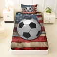 thumbnail image 3 of Erosebridal Teens Sport Soccer Gamer Twin Sheet Sets 3pcs,Boys Abstract Ombre American Flag Bedding, 3 of 5