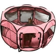 thumbnail image 4 of Paws & Pals Dog Playpen Soft-Sided Mesh Portable Foldable Octagon - Pink, 4 of 4