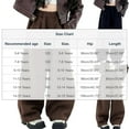 thumbnail image 3 of CYRBOKO Girls Winter Pants, Corduroy Casual Elastic Waist Loose Wide Leg Pants Brown Size 13-14 T, 3 of 9