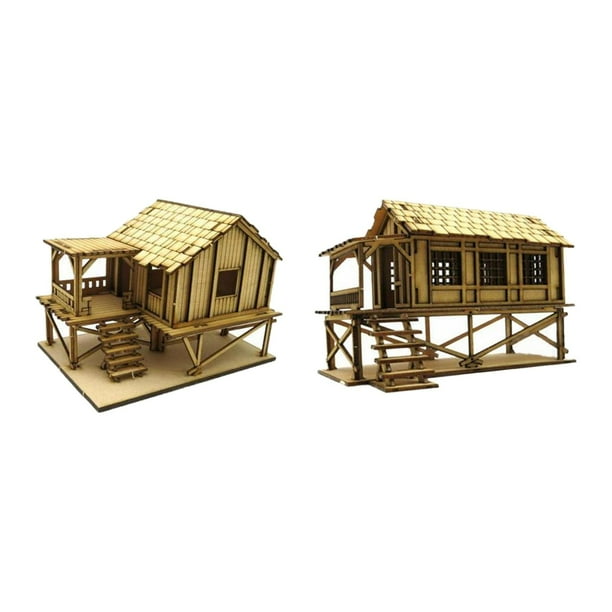Juego de Rompecabezas de Cabaña de Madera 3D a Escala 1/72 para Modelismo