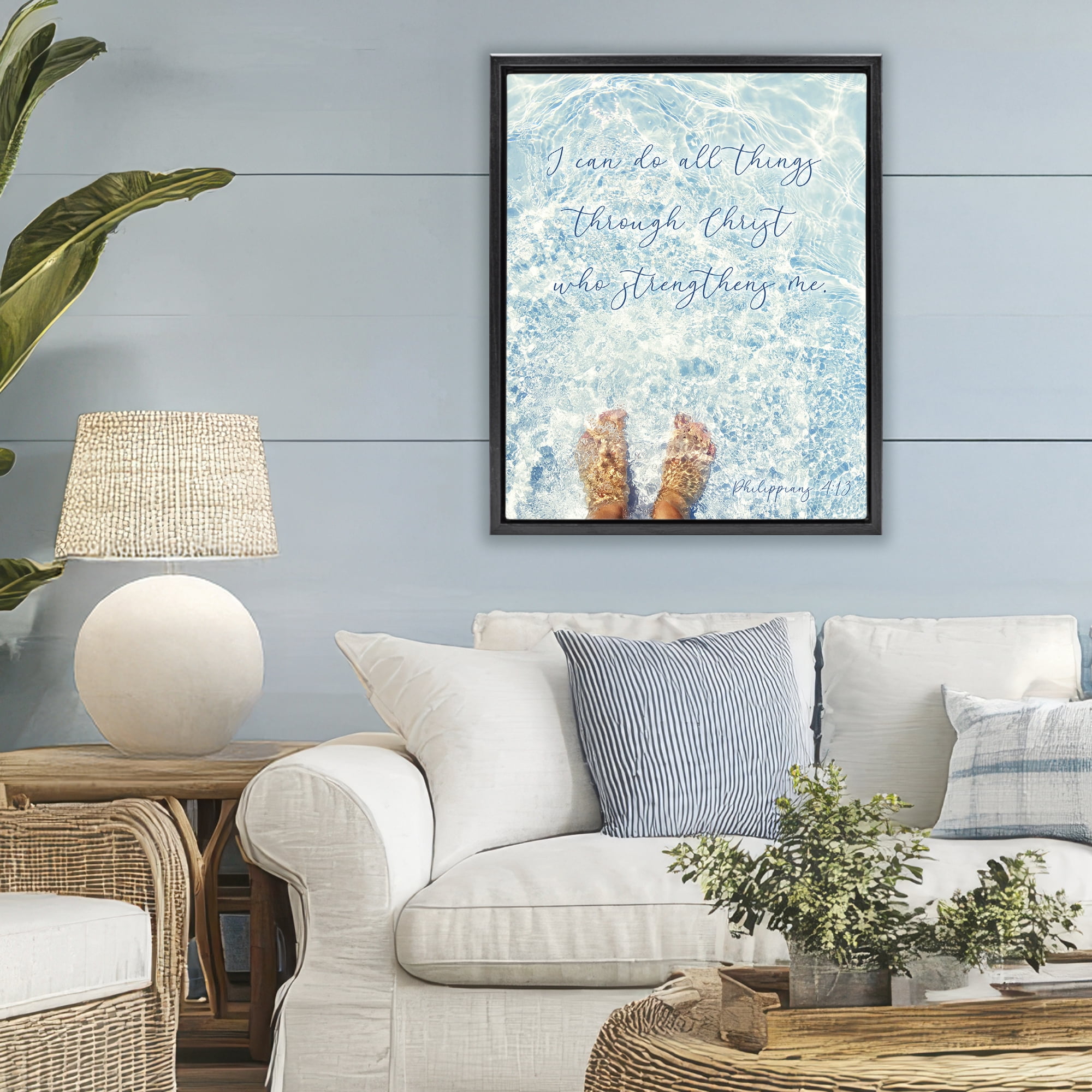 Stupell Industries I Can Do All Things Black Framed Floater Canvas Wall Art, design by Sarah Jane