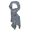 thumbnail image 2 of C.C Women's Boucle Knit Bias Cut Whipstitched Edged Long Scarf Wrap, Denim, 2 of 4