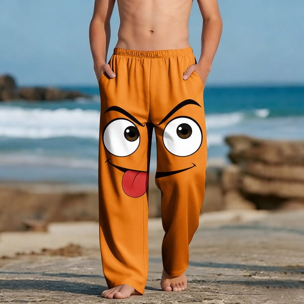 Pantalones largos para niños y niñas, de moda, estampados, casuales, de playa, con bolsillos.