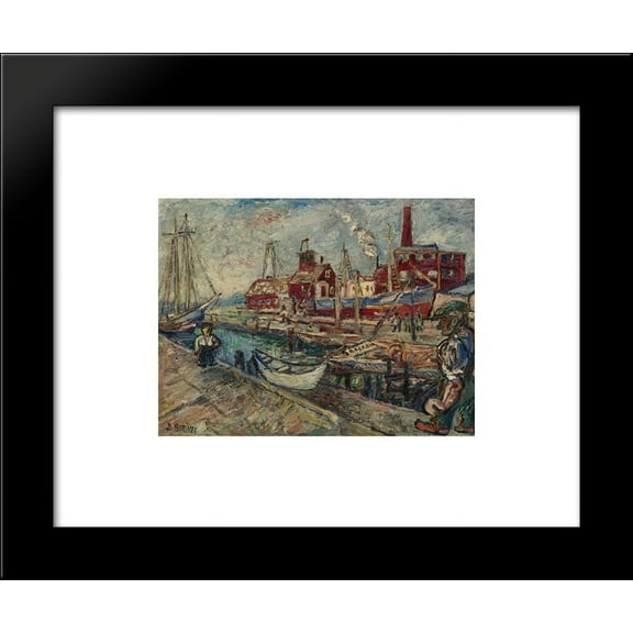Hampton Bays 20x24 Framed Art Print by David Burliuk