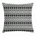 thumbnail image 1 of Geometric Throw Pillow Cushion Cover, Monochrome Hand Drawn Tribal Pattern Abstract Aztec Motifs Ancient Civilizations, Decorative Square Accent Pillow Case, 16 X 16 Inches, Black White, by Ambesonne, 1 of 2