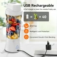 thumbnail image 3 of Portable Blender, 6000mAh Personal Blender with USB Rechargeable for Shakes and Smoothies, BPA Free 24 Oz Juicer Cup with 6 Blades and Lid, 360W Self Cleaning Portable Juicer for Home/Office/Travel, 3 of 10