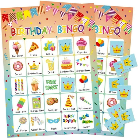 YYYYYY Birthday Bingo Game 24 Players for Kids Birthday Party Games for Kids Supplies