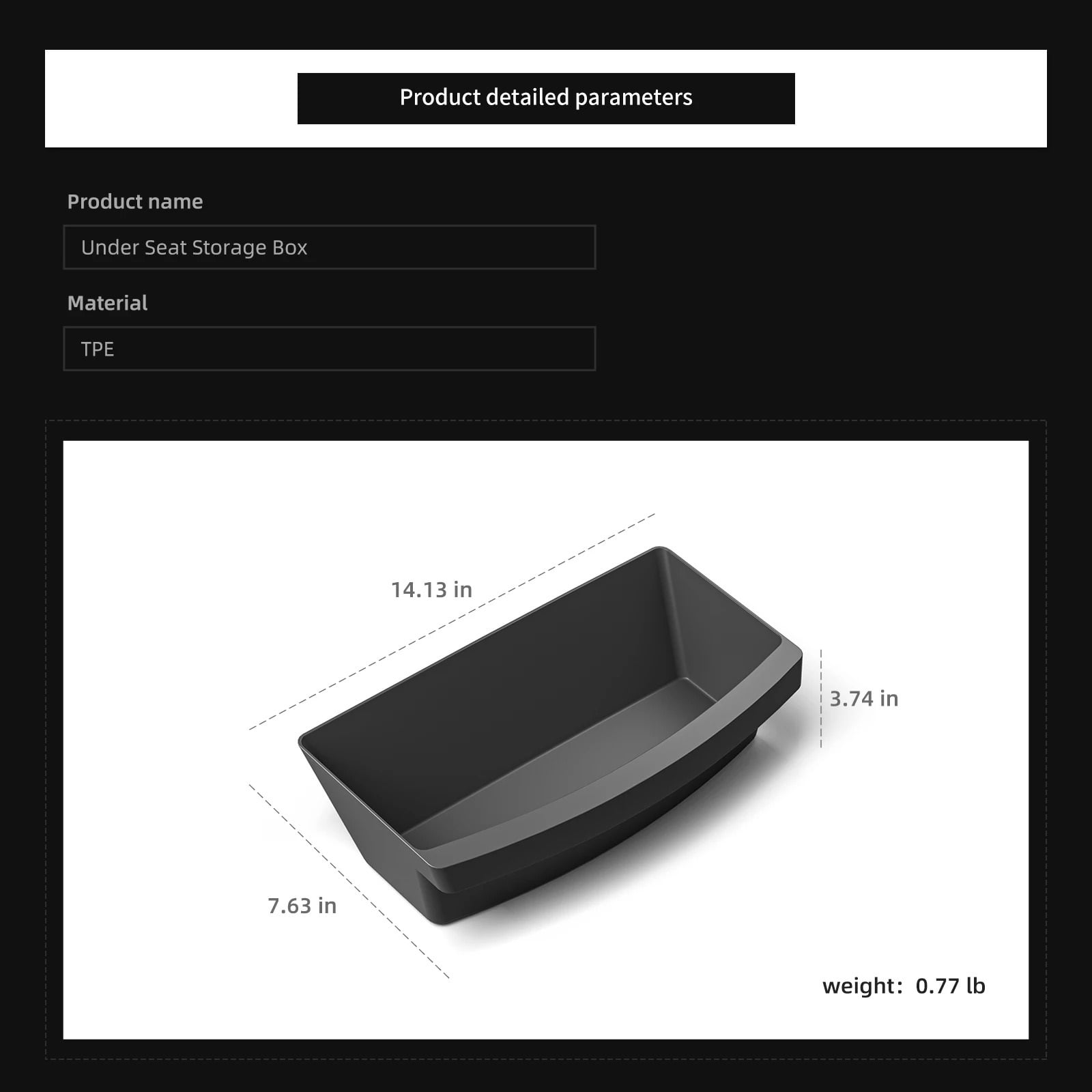 For Tesla Model Y Launch 2025 Juniper Under Seat Storage Box TPE High Capacity Organizer Case Drawer Tray Car Accessories