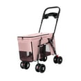 thumbnail image 3 of Cochecito para perros Yinane carrito de transporte plegable con cremallera Rosa, 3 of 8