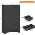 thumbnail image 3 of Aunfebrco Black Dresser for Bedroom with 7 Drawers Modern Vertical Chest of Drawers with Metal Handle Tall Storage Dresser Organizer for Living Room, 3 of 9