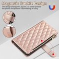 thumbnail image 3 of Dteck Crossbody Wallet Case for Google Pixel 8 Pro, 6-Card Holder Elegant Soft PU Leather Magnetic Buckle Shoulder Strap Zipper Pocket Handbag Purse Phone Case,Rosegold, 3 of 7
