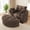 Brown, variant on BYBYME 49''Round Chaise Lounge Chair,Corduroy Sofa Bed With Deep Seat,Upholstered Boneless Chaise Indoor,Cozy Sleeper Couch for Living Room with Ottoman,Beige