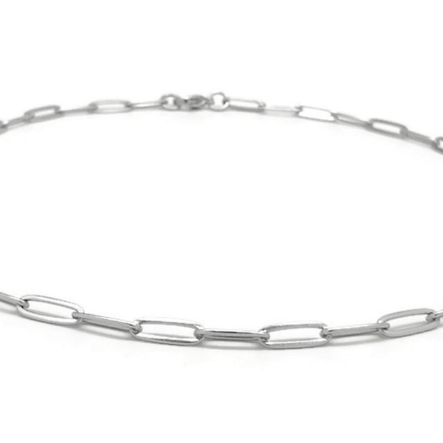 Thin Stainless Steel Paperclip Link Necklace Chain (20 Inch)
