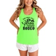 thumbnail image 3 of And They Call The Thing Rodeo Western Tank Top for Women & Teens Cute Country Top Neon Green Tank Top Small, 3 of 4