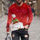 thumbnail image 1 of Blusas y camisas de manga larga y cuello redondo para hombre, informales, a la moda, con estampado navideño, cuello redondo, blusas de licra de manga larga para hombre., 1 of 5