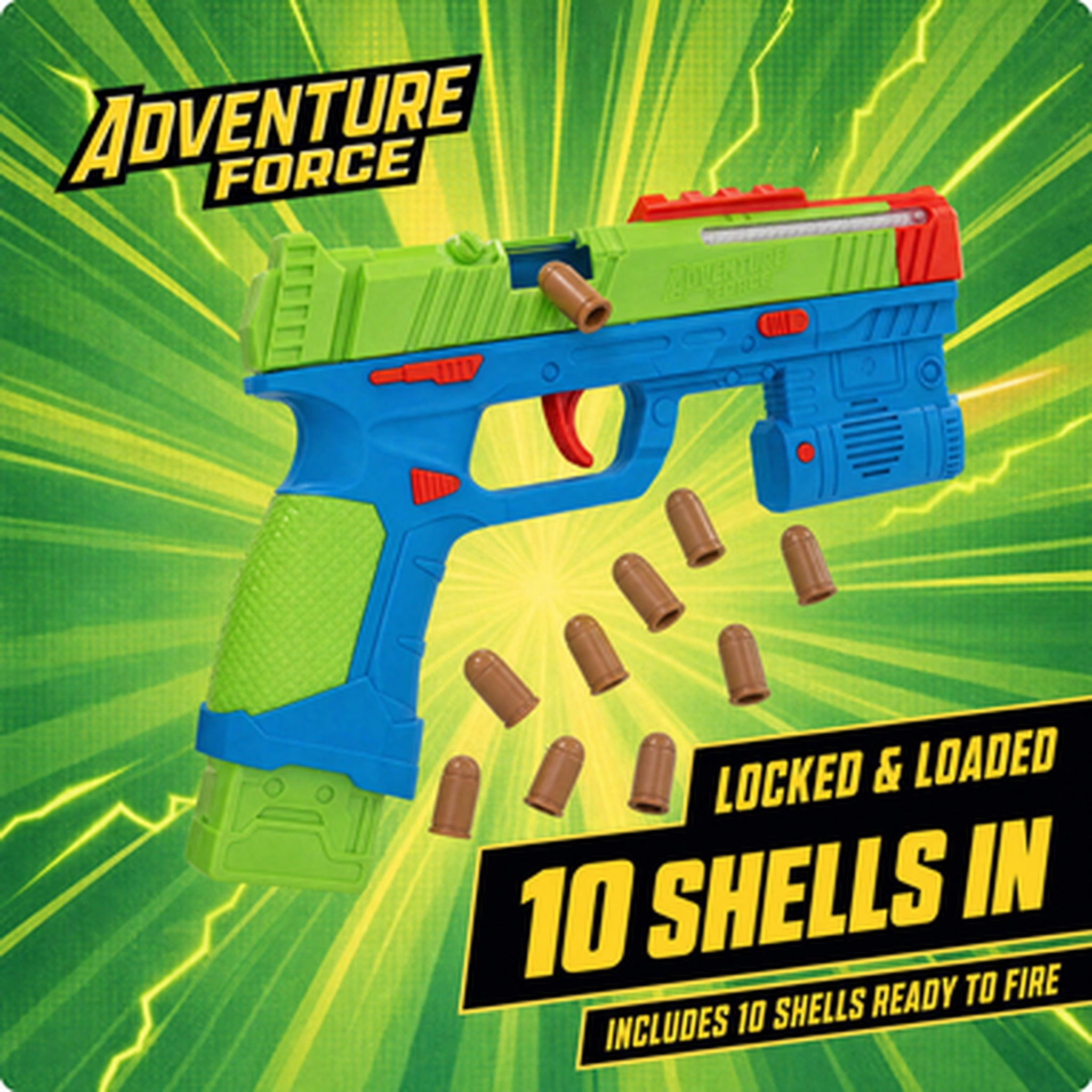 Adventure Force Vulture Play Pistol with Ejecting Shells, 14 Pieces