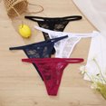 thumbnail image 1 of Cheers Women Panties Lace Butt-uncovered Perspective Flower Embroidery Underwear Spaghetti Strap Hollow Out Low Waist Triangle Shape Women G-string for Inner Wear, 1 of 2